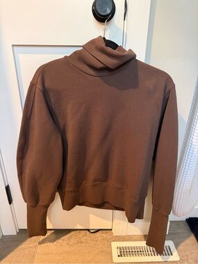 Agolde Chocolate Brown Turtleneck Sweatshirt